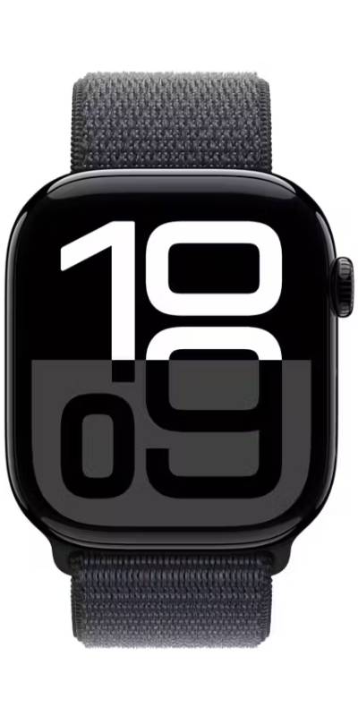 Apple Watch Series 10 GPS 46mm Aluminium Jet Black Sport Loop (Textile) Ink - New (sealed)