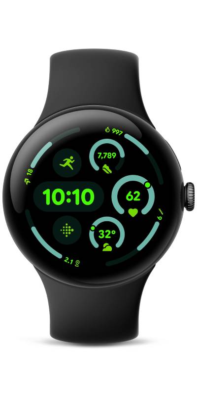 Google Pixel Watch 3 GPS + LTE 45mm Aluminium Matte Black Active Band Obsidian - New (sealed)