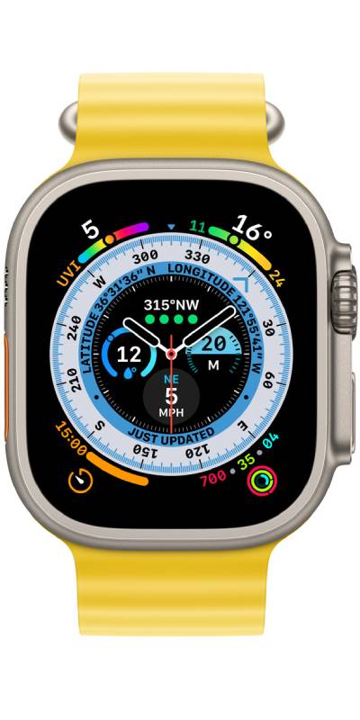 Apple Watch Ultra GPS + Cellular 49mm Titanium Natural Ocean Band Yellow - Premium