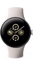 Google Pixel Watch 2 Bluetooth / Wifi + 4G 41mm Aluminium Polished Silver S/L Active Band Porcelain - New (sealed)
