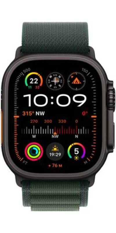 Apple Watch Ultra 2 GPS + Cellular 49mm Titanium Black S/M Alpine Loop Dark Green - Premium