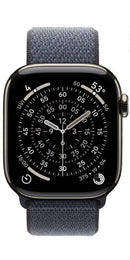 Apple Watch Series 11 GPS + Cellular 46mm Titanium Natural Sport Loop (Textile) Anchor Blue - Premium