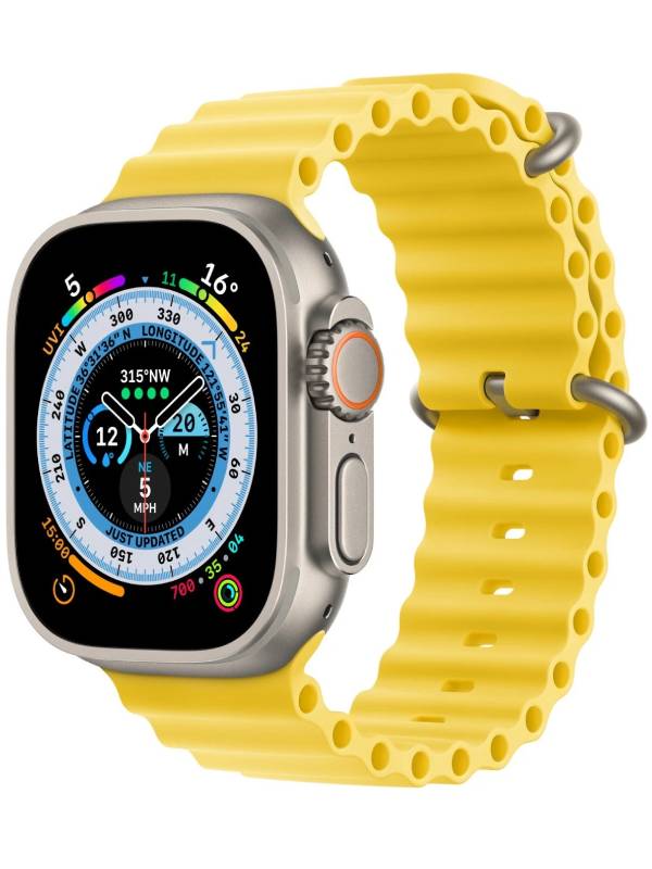 Apple Watch Ultra GPS + Cellular 49mm Titanium Natural Ocean Band Yellow - Premium