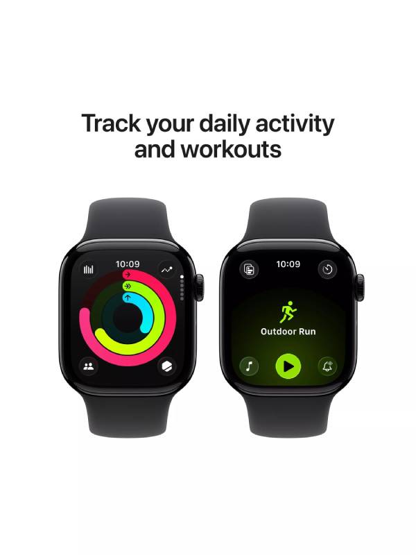 Apple Watch Series 11 GPS + Cellular 46mm Aluminium Jet Black M/L Sport Band (Rubber) Black - New (sealed)
