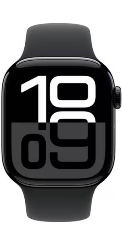 Apple Watch Series 10 GPS + Cellular 42mm Aluminium Jet Black S/M Sport Band (Rubber) Black - Good