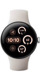 Google Pixel Watch 3 GPS + LTE 45mm Aluminium Porcelain Active Band S/L Polished Silver - New (sealed)